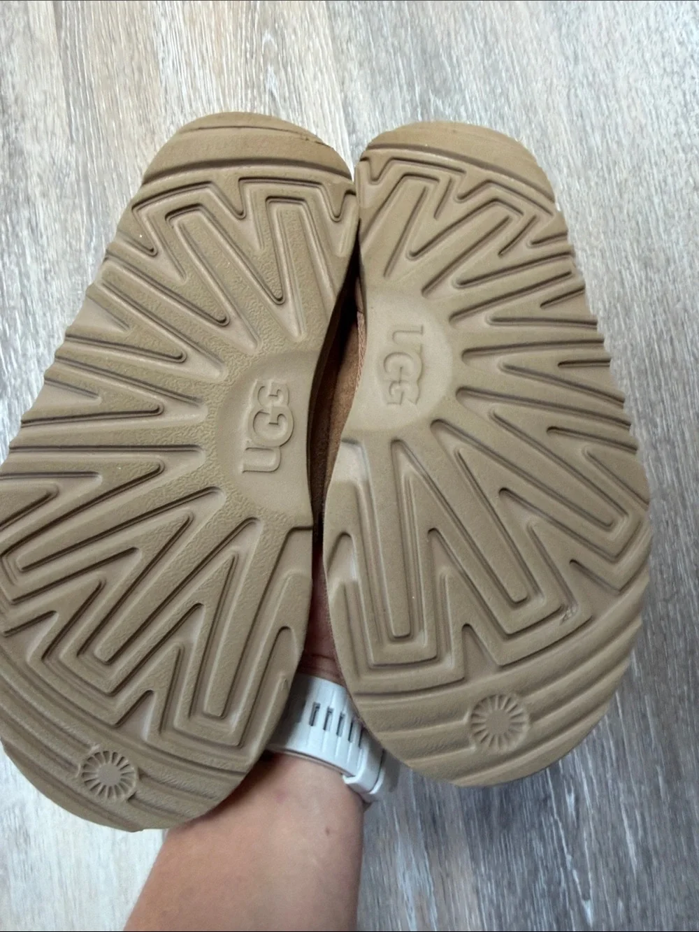 UGG Chestnut Suede Shearling Slip-On Slippers with Beaded Trim